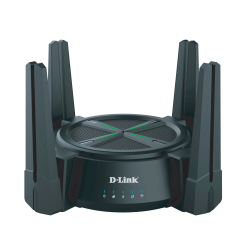 D-Link AX6000 Wi-Fi 6 dual-band router with 4 external antennas, 2.5G WAN port, and quad-core performance—available at Dove Computers.