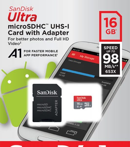 SanDisk MicroSD Class 10 98MBPS 16GB