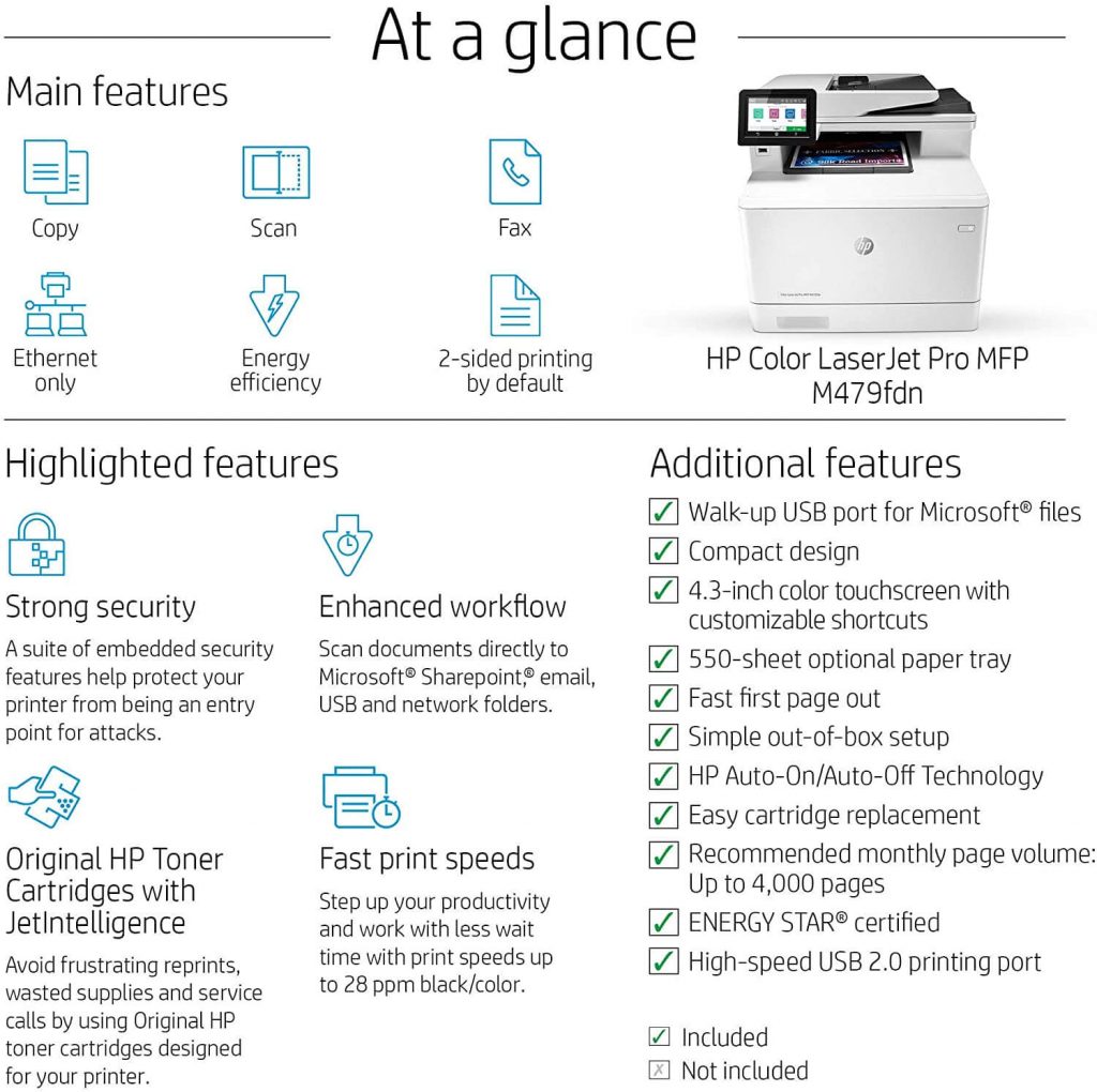 HP Color Laserjet M479fdn 