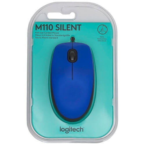 Logitech-USB-Silent-Mouse-M110–Blue-corded-mouse
