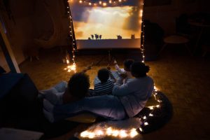 movie-watching-projector