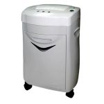 Image of Atlas CC0940 9 Sheets Cross Cut Paper Shredder in black with a 15L bin, designed for office use.