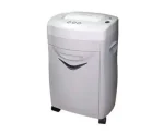 Image showing Atlas SC0540 5 Sheets Strip Cut Paper Shredder in compact black design with transparent waste bin.