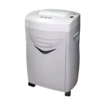 Image showing Atlas SC0540 5 Sheets Strip Cut Paper Shredder in compact black design with transparent waste bin.