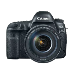 Canon EOS 5D Mark IV DSLR with EF 24–105 mm f/4L IS II USM lens – full-frame camera kit ideal for professional photo and video work. Available at Dove Computers.