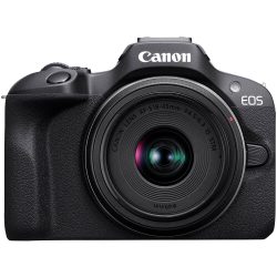 Canon EOS R100 Mirrorless Camera with RF-S 18-45mm Lens – 24.1MP, 4K video, and lightweight design for everyday photography, available at Dove Computers.