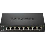 D-Link DGS-1100-08P 8-Port Smart Managed PoE Gigabit Switch with fanless metal casing, 64W power budget, and advanced VLAN support—available at Dove Computers.