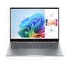HP OmniBook 5 Flip 14-fp0023dx laptop in Glacier Silver with 2K touchscreen, Intel Core 7 processor, 16GB RAM, 512GB SSD, and backlit keyboard.