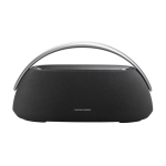 Image of Harman Kardon Go + Play 3 speaker featuring aluminum handle and woven fabric design, available at Dove Computers.
