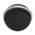 Harman Kardon Onyx Studio 8 speaker in white featuring a sleek circular design with a premium aluminum handle and fabric grille.