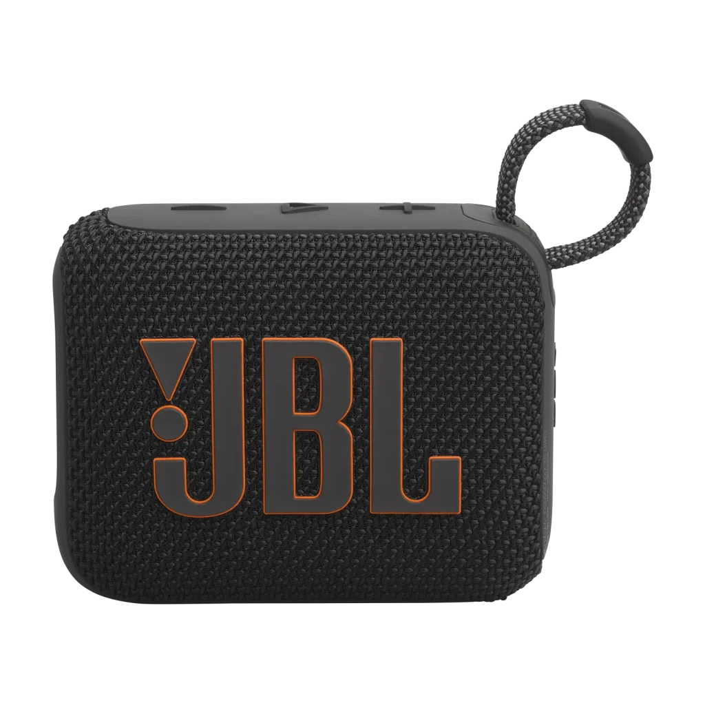 JBL Go 4 mini speaker in vibrant colors with carry loop, waterproof design, and bold sound—ideal for on-the-go music lovers.