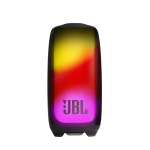 JBL Pulse 5 portable speaker showing a glowing 360° LED light show with bold sound and waterproof design, ideal for parties and night vibes.