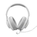 JBL Quantum 100 wired gaming headset with detachable boom mic, soft memory foam ear cushions, and 3.5mm plug for PC, PlayStation, Xbox, and more.