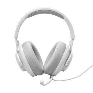 JBL Quantum 100 wired gaming headset with detachable boom mic, soft memory foam ear cushions, and 3.5mm plug for PC, PlayStation, Xbox, and more.