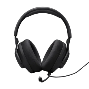 JBL Quantum 100 M2 wired gaming headset with 40mm drivers, detachable mic, and memory foam cushions—available now at Dove Computers.