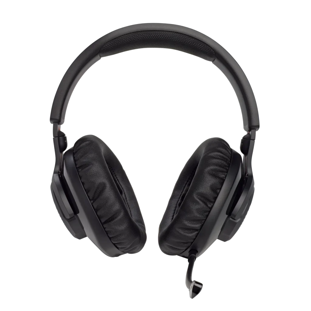 JBL Quantum 350 wireless gaming headset with boom mic, memory foam earcups, and 2.4GHz lag-free connection, ideal for immersive gameplay.