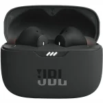 JBL Tune 235NC TWS true wireless earbuds in black with compact case, featuring Active Noise Cancelling, Pure Bass Sound, and touch controls.