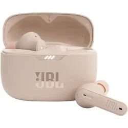 JBL Tune 230NC TWS wireless earbuds with compact charging case, featuring ANC, Pure Bass Sound, and a stick-style design for a snug fit.