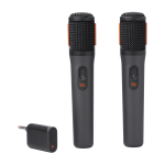 JBL Wireless MIC Set with two black handheld microphones and a wireless receiver, ideal for karaoke, parties, public speaking, and performances.