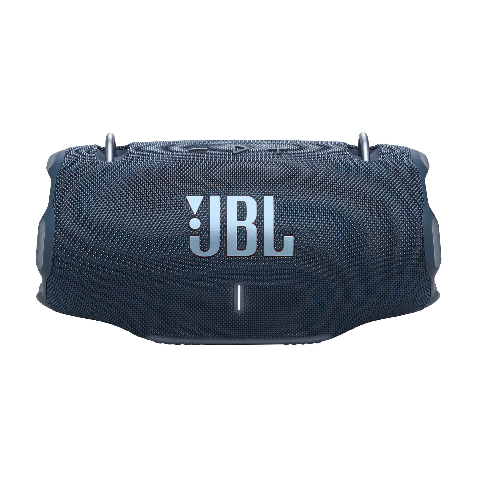 JBL Xtreme 4 JBL Xtreme 4 Bluetooth speaker with rugged design, carrying strap, dual bass radiators, and waterproof body for powerful sound on the go.