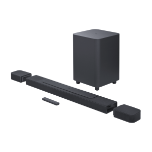 JBL Soundbar 1000 with detachable surround speakers and wireless subwoofer, featuring 880W Dolby Atmos 7.1.4 sound and smart streaming capabilities.