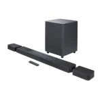 JBL Soundbar 1300 with 11.1.4 Dolby Atmos, detachable wireless rear speakers, 10-inch subwoofer, and multi-room streaming over Wi-Fi.