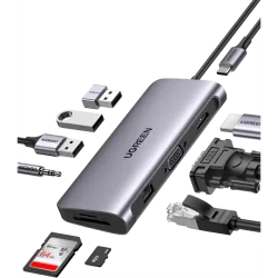 UGREEN 10-in-1 USB-C Multifunction Adapter CM639 with Dual 4K HDMI, Ethernet, and High-Speed USB Ports – Dove Computers
