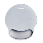 UGREEN Ergonomic Mouse Pad with Wrist Rest – Grey – memory foam wrist support with smooth Lycra surface and anti-slip base for precision control.