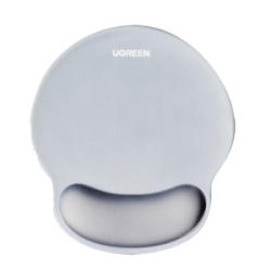 UGREEN Ergonomic Mouse Pad with Wrist Rest – Grey – memory foam wrist support with smooth Lycra surface and anti-slip base for precision control.