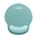 UGREEN Ergonomic Mouse Pad with Wrist Rest – Grey – memory foam wrist support with smooth Lycra surface and anti-slip base for precision control.