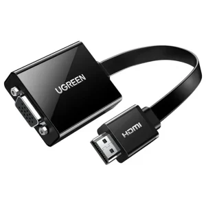 UGREEN HDMI to VGA Converter 25cm in black with audio out and micro-USB power port