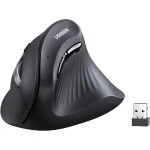 UGREEN MU008 Multi-Mode Vertical Wireless Mouse in Black with ergonomic design, Bluetooth and 2.4GHz support – available at Dove Computers.