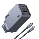 UGREEN Nexode Pro 100W 3-Port GaN Fast Charger with 1.5M USB-C Cable – Grey UK Plug – Available at Dove Computers