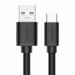 UGREEN USB-A 3.0 to USB-C 2m Cable – Black with durable nickel-plated connectors, tangle-free design, and fast data/charging capabilities.