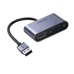 UGREEN USB-A 3.0 to HDMI + VGA Converter with dual display output and Full HD resolution available at Dove Computers