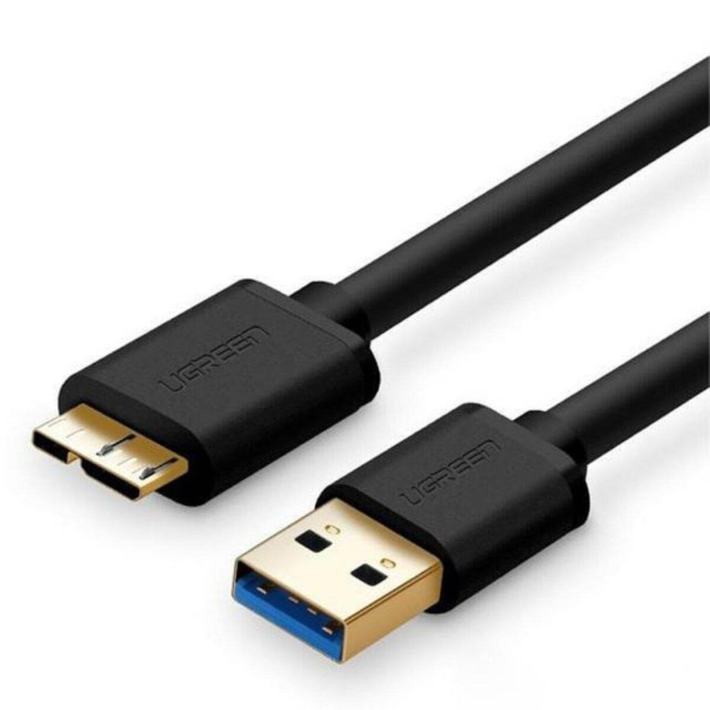 UGREEN USB-A 3.0 to Micro USB 3.0 Cable 1m Black – High-speed transfer and charging cable, ideal for external hard drives and compatible mobile devices.