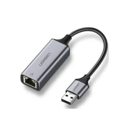 Image of UGREEN CM475 USB-A 3.0 to RJ45 Gigabit Ethernet Adapter with 3 USB 3.0 ports and USB-C PD – premium space gray all-in-one expansion hub.