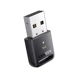 Image of UGREEN USB-A Bluetooth 5.4 Adapter (CM748) – compact black wireless dongle for connecting headphones, keyboards, and more via Bluetooth.