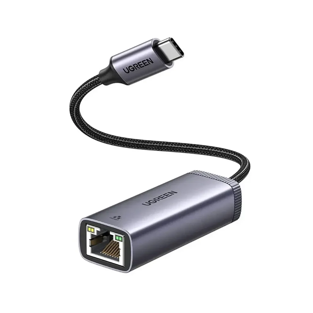UGREEN USB-C to RJ45 Ethernet + 3 USB-A 3.0 Adapter – Compact hub for laptops, available at Dove Computers.