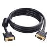 Image of UGREEN VGA Male to Male Cable 2m (Black) with gold-plated connectors and durable PVC build, ideal for high-resolution analog video transmission.