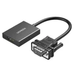 UGREEN VGA to HDMI Adapter – Full HD VGA to HDMI converter with 3.5mm audio and USB power input, ideal for legacy device connectivity.