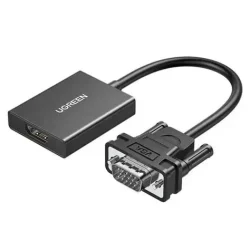 UGREEN VGA to HDMI Adapter – Full HD VGA to HDMI converter with 3.5mm audio and USB power input, ideal for legacy device connectivity.