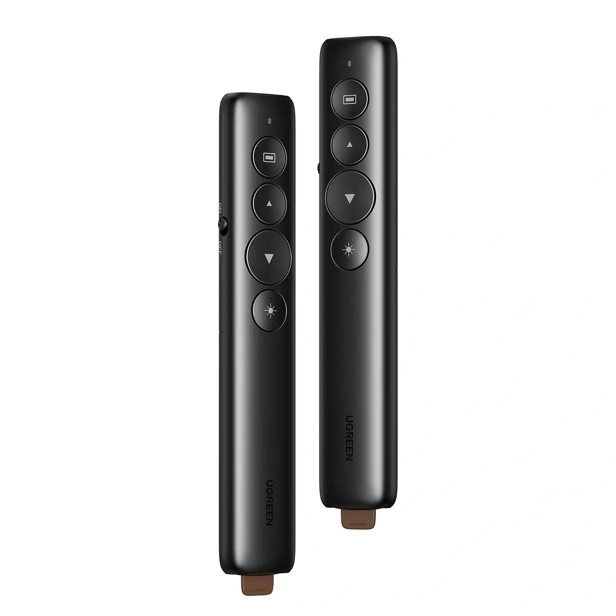 UGREEN Wireless Presenter UGREEN Wireless Presenter LP479 in sleek black, featuring laser pointer and intuitive slide control buttons – ideal for professional presentations.