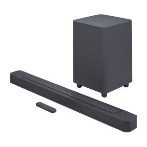 JBL Soundbar 500 in black with slim profile, Dolby Atmos support, built-in Wi-Fi, and voice assistant compatibility for modern home entertainment setups.