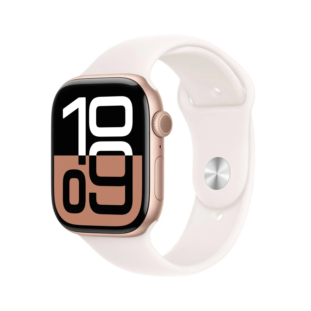 Apple Watch Series 10 with sleek aluminum case, edge-to-edge Retina display, and new watch band – available at Dove Computers.
