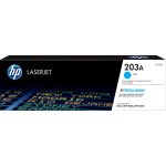 Image of the HP 203A Cyan Original LaserJet Toner Cartridge (CF541A) designed for sharp, vibrant cyan prints with up to 1,300-page yield.