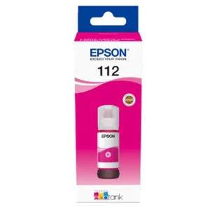 EPSON 112 Magenta Original Ink Cartridge – High-yield pigment ink for EcoTank printers