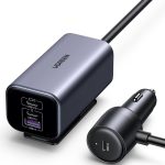 UGREEN 150W 4-Port GaN Fast Car Charger – High-power, multi-device car charger with USB-C and USB-A ports, available at Dove Computers.
