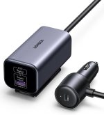 UGREEN 150W 4-Port GaN Fast Car Charger – High-power, multi-device car charger with USB-C and USB-A ports, available at Dove Computers.