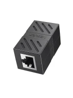 UGREEN RJ45 Network Keystone Jack Inline Coupler Female to Female Black – Ideal for gigabit Ethernet cable extensions, keystone compatible.